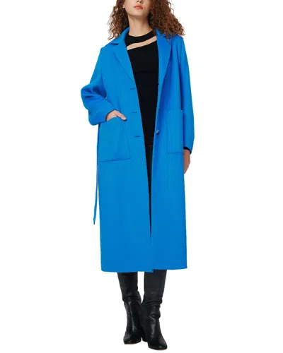 Diane Von Furstenberg Nene Wool Coat In Blue