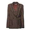 Diane Von Furstenberg Tailored Single-breasted Jacket With Geometric Pattern In Brown