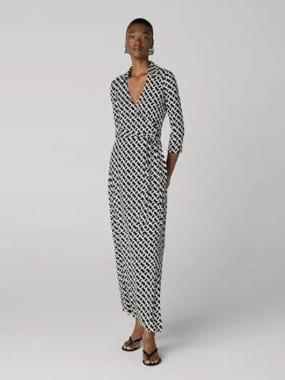 Diane Von Furstenberg New Abigail Wrap Maxi Dress In Black