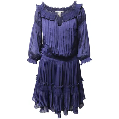 Diane Von Furstenberg New Accordion Dress In Blue Polyester