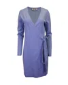 Diane Von Furstenberg New Julian Mini Wrap Dress In Blue Viscose In Blue