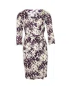 Diane Von Furstenberg New Julian Printed Wrap Dress In Purple Silk In Multi
