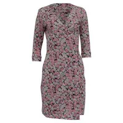 Diane Von Furstenberg New Julian Two Garden Daisy Wrap Dress In Pink Cotton In Multi