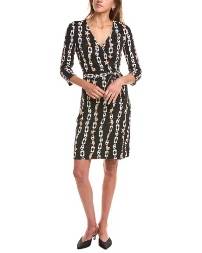Diane Von Furstenberg New Julian Two Silk Wrap Dress In Black