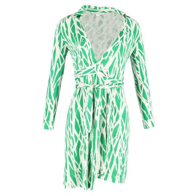 Diane Von Furstenberg New Julian Wrap Dress In Green Silk