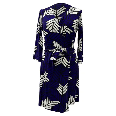 Diane Von Furstenberg New Julian Wrap Dress In Purple Viscose In Blue