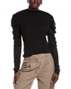 Diane Von Furstenberg Remy Mesh Turtleneck Top In Black