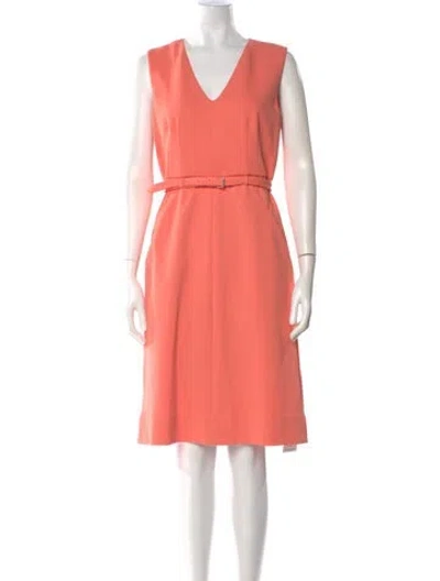 Pre-owned Diane Von Furstenberg Nula Knee-length Dress In Orange