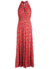 Diane Von Furstenberg Nyck Abstract-print Halter Maxi Dress In Red