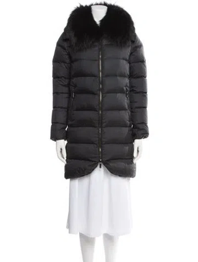 Pre-owned Diane Von Furstenberg Nylon Down Coat In Black