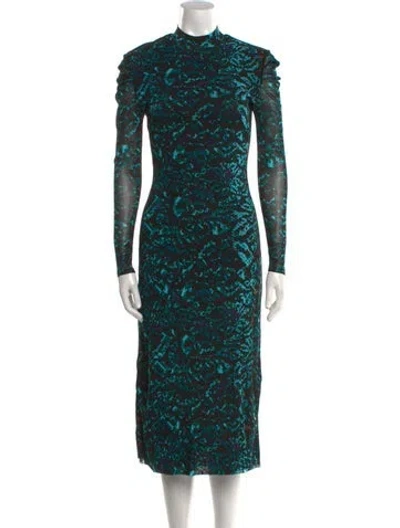 Pre-owned Diane Von Furstenberg Nylon Midi Length Dress In Black