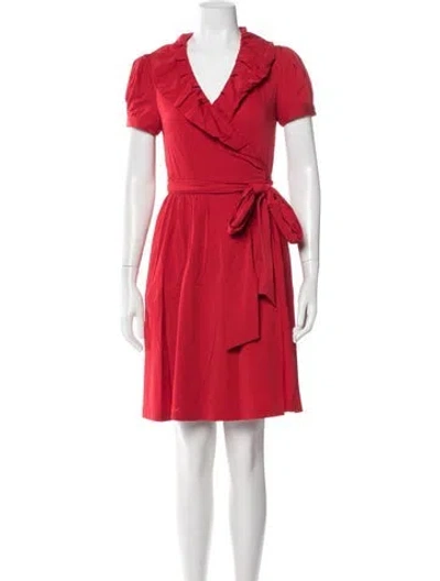 Pre-owned Diane Von Furstenberg Nylon Mini Dress In Red