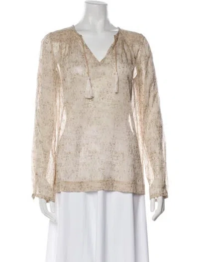 Pre-owned Diane Von Furstenberg Nylon Printed Blouse In Neutral