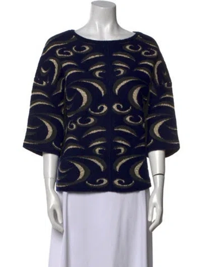 Pre-owned Diane Von Furstenberg Nylon Printed Sweater