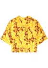 Diane Von Furstenberg Olympia Floral-print Chiffon Top In Yellow