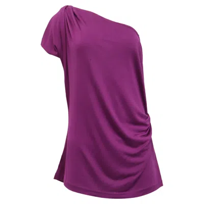 Diane Von Furstenberg One-shoulder Blouse In Purple Silk