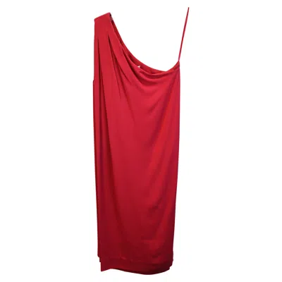 Diane Von Furstenberg One-shoulder Dress In Red Polyester