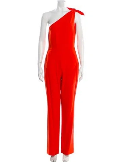 Pre-owned Diane Von Furstenberg One-shoulder Jumpsuit In Orange