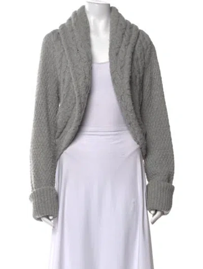 Pre-owned Diane Von Furstenberg Open Front Sweater In Grey