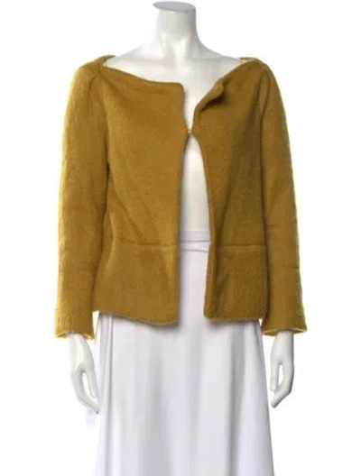 Pre-owned Diane Von Furstenberg Open Front Sweater In Yellow