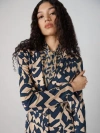 Diane Von Furstenberg Ophelia Jacket In Troy Maze Beige