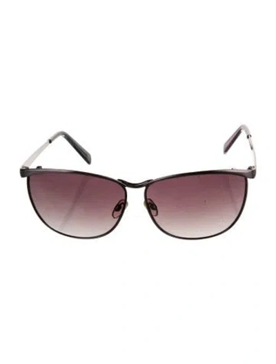 Pre-owned Diane Von Furstenberg Oversize Gradient Sunglasses In Silver