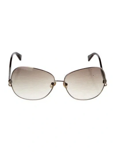 Pre-owned Diane Von Furstenberg Oversize Gradient Sunglasses In Silver