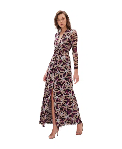Diane Von Furstenberg Painted Blossom-pattern Midi Dress In Multicolor