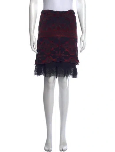 Pre-owned Diane Von Furstenberg Paisley Print Mini Skirt In Blue