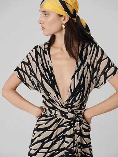 Diane Von Furstenberg Paisley Wrap Dress In Shadow Twigs Horizontal