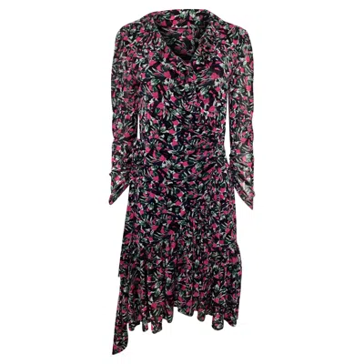 Diane Von Furstenberg Paloma Ruffled Stretch-mesh Mini Wrap Dress In Floral-print Nylon In Multi