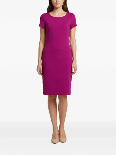 Pre-owned Diane Von Furstenberg Paneled Jersey Midi Dress In Pink