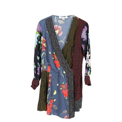 Diane Von Furstenberg Patchwork Mini Dress In Multicolor Silk