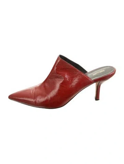 Pre-owned Diane Von Furstenberg Patent Leather Mules In Red