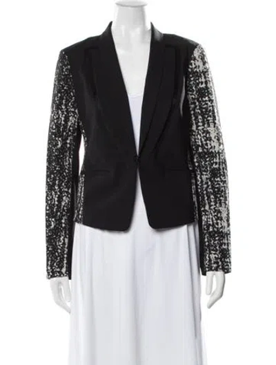 Pre-owned Diane Von Furstenberg Patterned Blazer In Black