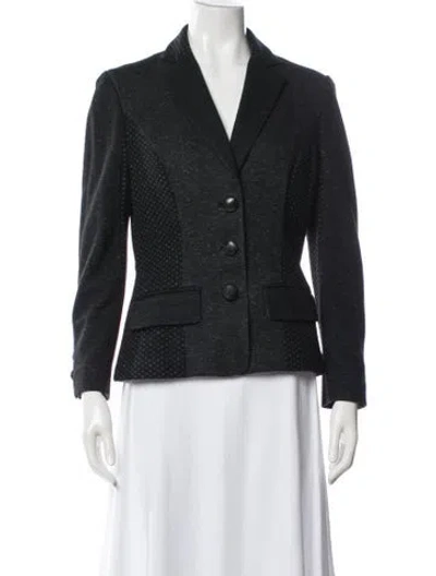 Pre-owned Diane Von Furstenberg Patterned Blazer In Black