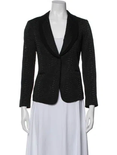 Pre-owned Diane Von Furstenberg Patterned Blazer In Black