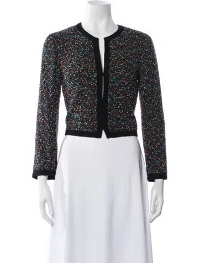 Pre-owned Diane Von Furstenberg Patterned Jacket In Black