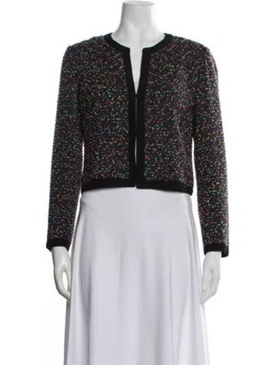 Pre-owned Diane Von Furstenberg Patterned Jacket In Black