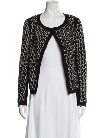 Pre-owned Diane Von Furstenberg Patterned Jacket In Black