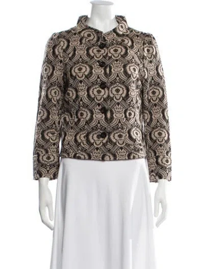 Pre-owned Diane Von Furstenberg Patterned Jacket In Brown