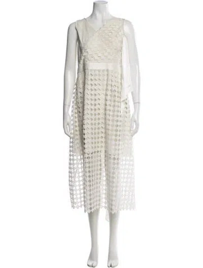 Pre-owned Diane Von Furstenberg Patterned Midi Length Dress In Neutral