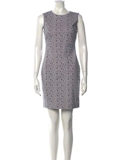 Pre-owned Diane Von Furstenberg Patterned Mini Dress In Blue