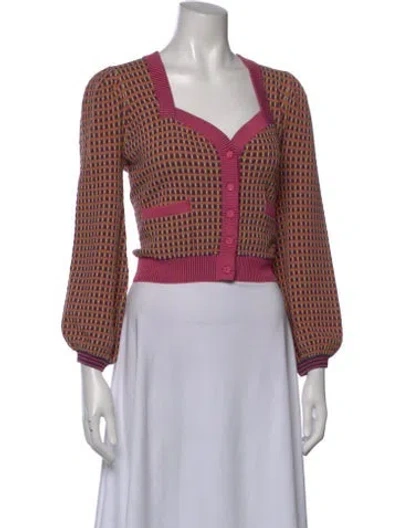 Pre-owned Diane Von Furstenberg Patterned V-neck Sweater In Multi