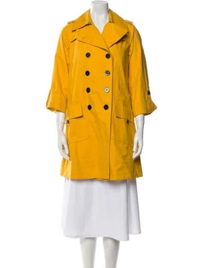 Pre-owned Diane Von Furstenberg Peacoat In Yellow