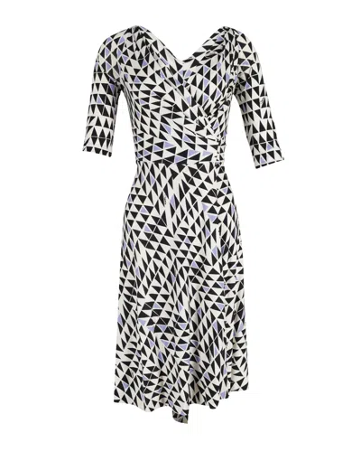 Diane Von Furstenberg Penna Geometric Print Wrap Dress In Multicolor Silk