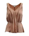 Diane Von Furstenberg Peplum Blouse In Pastel Pink Silk In Pink