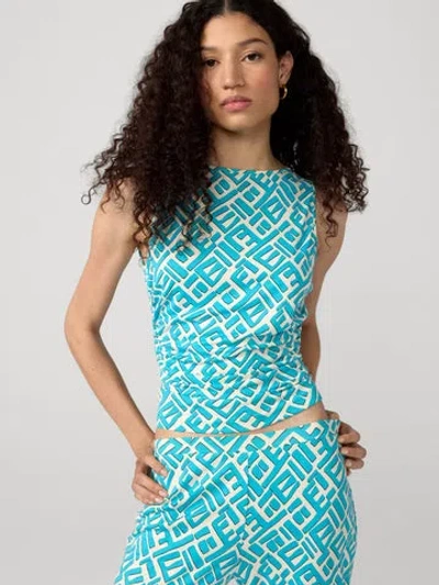 Diane Von Furstenberg Perfect Click Tank In Accra Geo Mini Aquamarine