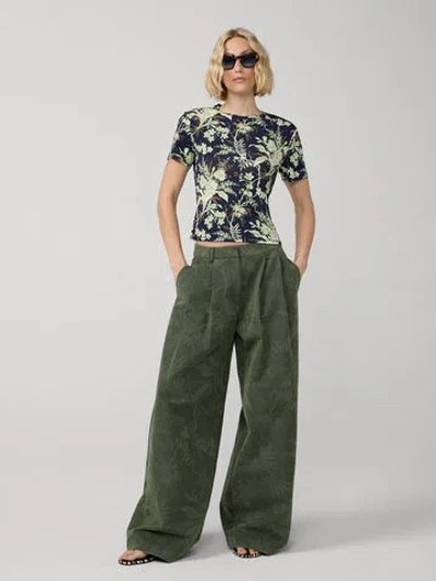 Diane Von Furstenberg Perfect Short Sleeve Top In Green