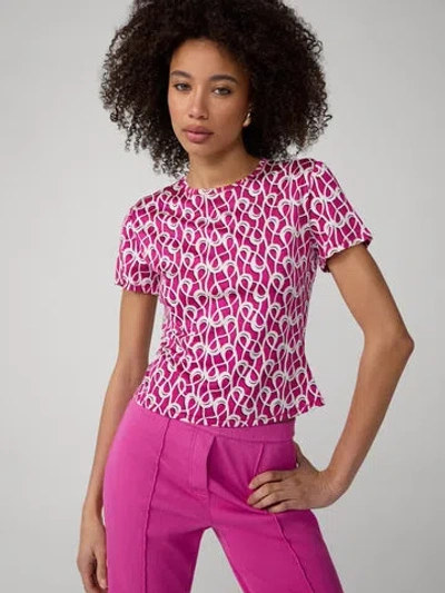 Diane Von Furstenberg Perfect Short Sleeve Top In Pink